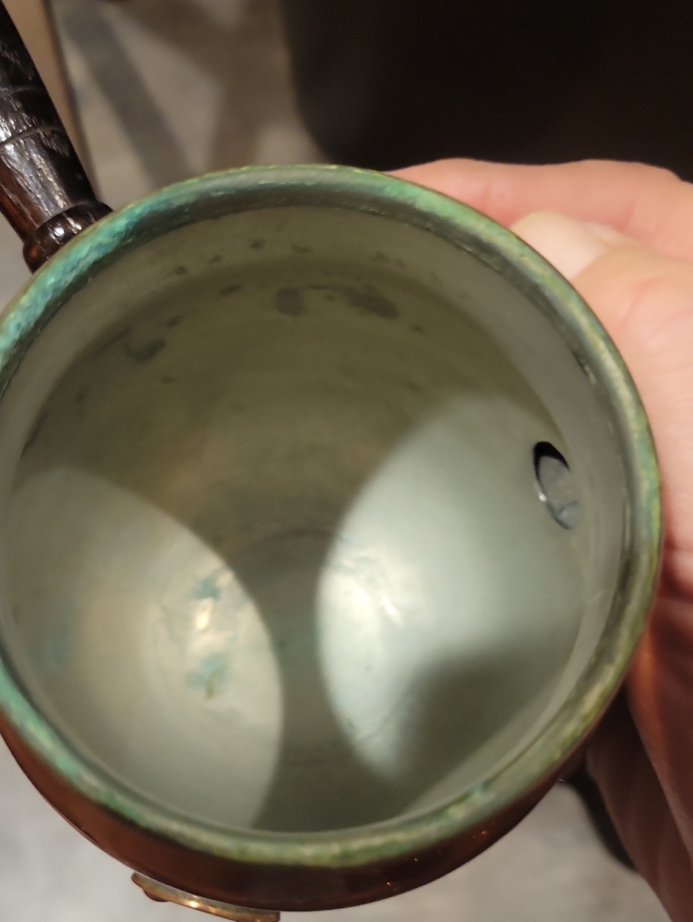 Copper Swedish Coffee Pot, Heart Handle Mount EXC.Vint.Cond.!! - Picture 8 of 9